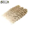 Syntetiska peruker Bella Ariel Curl Hair Deep Wave Twist Hair S för kvinnor 20 tum ombre Blond virkning Fake Hår Syntetiska virkningsflätor Y240401