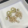 2024 Luxury Quality Charm Drop Earring med Nature Shell Beacs och Sun Face Designer i 18K Gold Plated Have Stamp Box PS3357B