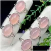 Klusterringar naturliga rosa onyxl ring mode koppar sier pläterad pärla skönhet oval juvel för kvinnor droppleverans smycken dhcb4