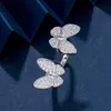 Charme de créateur Van Butterfly Anneau V Gold Plate 18K Rose Blanc Blanche ouverture Réglable Diamond Set Fritillaria