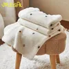 Blankets JFLEGAL 100 70cm Cotton Knitted Sofa Throw Blanket Baby Nap Air Conditioning Pompom Soft For Bed Picnic