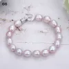 Bracelets GG bijoux 8' 10x12mm rose blanc gris noir violet riz perle naturelle Bracelet fait à la main pour les femmes