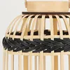 Candle Holders Bamboo Lantern Lampshade Hand Woven Romantic With Handle Lamp Cage Decorative