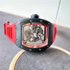 Marka designerska męska zegarek moda mechaniczny automatyczny luksusowy zegarek skórzany pasek diamentowy zaawansowany technologi