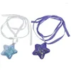 Choker 634C Unique Sweet Cool Riboon Tie Clavicle Chain Dopamine Star Bohemia Five Pointed Pendant Party
