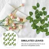 Decorative Flowers 100 Pcs Green Leaves Artificial Rose Baby Silk Plants Garland Plastic Ornament Fake Leaf