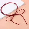 Belts 1Pc 160cm PU leather ultra-thin waist chain womens waist rope alloy pendant solid color woven belt womens tie fashionable Q240401