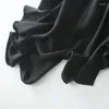 Casual Dresses Black Dress Women Silk Simple Design Justerbar Spaghetti Strap Sleeveless Long Elegant Style Fashion 2024