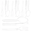 Fourchettes jetables, couteau, fourchette, cuillère, Kit de vaisselle de fête, vaisselle Portable, couverts à Dessert en plastique