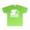 Rhude Brand Tshirt Mens Designer T Shirt Womens Fashion Tshirt Trend Brand RH078 HOLLOW FEM POINTE STAR Tryckt kortärmad T-shirt Size S-XXL