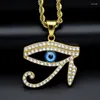 Pendant Necklaces Hip Hop Solid Stainless Steel Ancient Egyptian Mythology God Of War Horus Eye Pendants For Men Rapper Jewelry