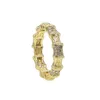 Cluster Rings Gold Color 2024 Lucky Cz Eternity Ring Band Engaement Cute Lovely Girl Women Zirconia Finger