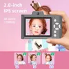 Портативная детская камера 1080P, компактная, 48 МП, с двумя объективами, оптический зум для мальчиков и девочек, взрослых, подростков 240327