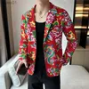 Men's Suits Blazers 2024 New Men Casual Flower Suit Jacket Summer Mens Thin Bar KTV Prom Stage Party Coats yq240401