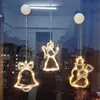 LED cordes LED lumières de noël cloches ventouse chambre fenêtre décoration étoile à cinq branches vacances YQ240401