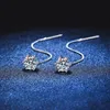 E050 LEFEI Fashion Trendy Fine Six Claw Classic Dangle Drop Earring for Women 925 Sterling Silver Party Jewelry Gift 240401