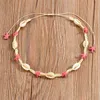 Pendentif Colliers Nouveau collier de coquillage bohème rose étoile de mer coquille naturelle Denim collier femmes corde chaîne collier été bijoux cadeau L2404