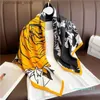 Bandanas Durag Schals Luxus Marke Mode 90 cm Quadrat Schals Design Twill Seide Schal Frauen Hijab Bandana Schal Wraps