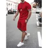 Mens tracksuits Summer Men Sets mannelijke tracksuit set Casual vaste klavige korte mouw T -shirt shorts 2 stuks drop levering kleding kleding Dh1vy