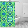 Rideaux de douche abstrait étoile géométrique-rideau vert lime 72x72 pouces avec crochets bricolage motif décor de salle de bain