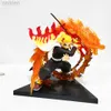 Anime Manga Dämon Anime Figuren Rengoku Kyoujurou Feuer Led Szene DIY PVC Action Figur Spielzeug für Kinder Kimetsu keine Yaiba Puppe 14 cm 240401