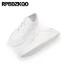 Casual Schoenen Heren Trend Beroemde Echte Lederen Skate Atletische Print Flats Sneakers Trainers Ademende Sport Ronde Neus Merk Lace Up