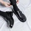 Mocassins en cuir pour hommes, chaussures décontractées, à enfiler, pour le bureau, formel, classique, doux, respirant, Style britannique