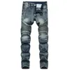 Mens Plus Size Pants Jeans Man Denim Designer Moto Bike Straight Motorcycle For Autumn Spring Streetwear Riding Knee Guard Casual Fash Dhvo4