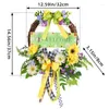 Decoratieve bloemen 1 stuk springbord Versier kunstmatige zomerdeurkransen met strik Groene bladboerderijkrans