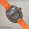 Richardmills Luxury Wristwatches自動クロノグラフスイステクノロジーファイバー6pin Limited Edition Silicone Strap Sportz Quartz Relogio Masculino D