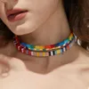 Łańcuch bohemian krótkie naszyjniki damskie naszyjniki modne koraliki majsterkowiczów w kolorze tęczy naszyjniki biżuteria dziewczyny imprezowe prezenty hurtowe Q240401