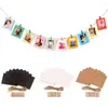 Cadres 10pcs DIY Craft Paper Po Cadre avec clips et corde Tenture murale Photo Décor à la maison Mariage Joyeux anniversaire