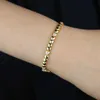 Chain Fashion Womens High Polishing Gold Heart -formad pärlkedja Tennisarmbandsmycken Q240401