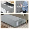 Storage Bags Bedding Organizer For Closet Bin With Lid Foldable Cube Non-woven Fabric Blanket Bins