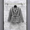 Vestes pour femmes Designer Printemps et été Nouveau Nanyou Pra Lâche Casual Style britannique Simple Polyvalent Slim Fit Ceinture Flip Collier Costume Manteau pour Femmes DGSG