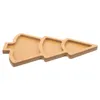 Plates Christmas Tree Tray Xmas Plate Cutting Board Service Shaped Fruit Creative Dish Wooden Dessert Appetizer Boards