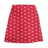 Red And White Heart Skirt Valentines Hearts Vintage Mini Skirts Summer Highwaisted Graphic Korean Fashion Casual Big Size 240401