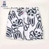 psicológico bunny shorts Diseñador para hombre Playa Cráneo Conejo Flor Pantalones cortos transpirables Surf europeo y americano Secado rápido Pantalones cortos para el hogar Tamaño asiático 4085