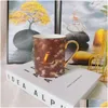 Mugs Designer Mug Classical Brown L With Letters And Flowers Printed V Brand Box Fesitval Gifts Drop Delivery Home Garden Kitchen Dini Dhqnb