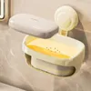 Kitchen Storage Sponges Holder Sink Drain Basket Cleaning Brush Hook Sponge Rack Wall Mounted Tray For