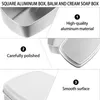 Bouteilles de stockage 2 pièces boîte carrée en aluminium conteneur de bain aliments cosmétiques boîtier en aluminium voyage