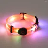 Dog Collars Collar Leash Steady Light Usb Rechargeable Led Adjustable Length 3 Modes Night For Safety