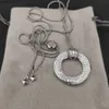 Colar Designer para Mulheres DY Moda Presente Luxo de Alta Qualidade Requintado Esférico Cheio de Diamante Duplo Coração Redondo Anel Duplo Mini Colar de Diamante Quadrado