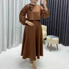 Vêtements ethniques Ramadan élégant 2 pièces ensemble femmes lanterne manches fleur culture haut taille haute jupe jupe costume 2024 printemps dame abaya turquie