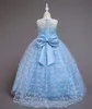 Lovely Sky Blue Champagne Jewel Girl's Birthday/Party Dresses Girl's Pageant Dresses Flower Girl Dresses Girls Everyday Skirts Kids' Wear SZ 2-10 D401129