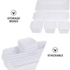 Boîtes de rangement, boîte à tiroirs, support blanc, diviseur pratique, diviseurs de cosmétiques, support domestique, organisateur transparent, tiroirs