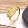 Cluster anneaux de mode fleur doigt pour les femmes ouvertes à manchette de manchette de mariage