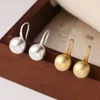 Boucles d'oreilles pendantes en argent Sterling 925, Vintage, couleur or, boule ronde, goutte d'eau pour femmes, bijoux tendance, accessoires pour prévenir les allergies