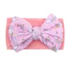 Headbands Childrens Floral Printed Bowknot Nylon Headband Kids Soft Elastic Hair Accessories Baby Pin Jewelry Drop Delivery Dhxtq