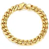 Davieslee 11mm Male Bracelet Cuban Curb Link Chain 316l Stainless Steel for Men Boys Gold Silver Color 8 9 Inch Dhb514318a